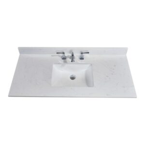 Altair 62049-CTP-JW Frosinone 49 Inch Single Bathroom Vanity Top in Jazz White with Ceramic Rectangle Undermount Sink