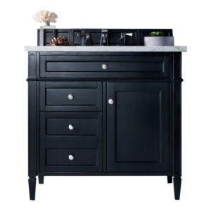 James Martin 650-V36-BKO-3AF Brittany 36 Inch Black Onyx Single Vanity with 3 cm Arctic Fall Solid Surface Top