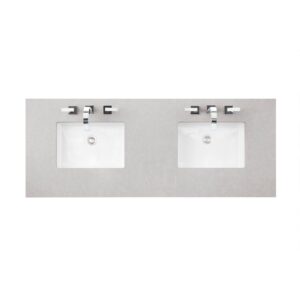 James Martin 650-V60D-BKO-3ESR Brittany 60 Inch Black Onyx Double Vanity with 3 CM Eternal Serena Quartz Top