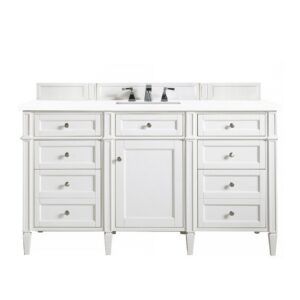 James Martin 650-V60S-3WZ Brittany 60 Inch Single Vanity with 3cm White Zeus Quartz Top