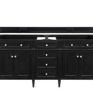 James Martin 650-V72-BKO-3GEX Brittany 72 Inch Black Onyx Double Vanity with 3 cm Grey Expo Quartz Top with Sink