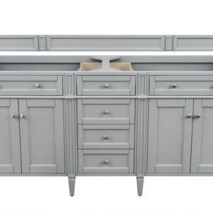 James Martin 650-V72-UGR-3GEX Brittany 72 Inch Urban Gray Double Vanity with 3 cm Grey Expo Quartz Top with Sink