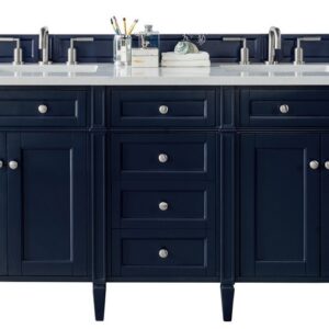 James Martin 650-V72-VBL-3AF Brittany 72 Inch Victory Blue Double Vanity with 3 cm Arctic Fall Solid Surface Top