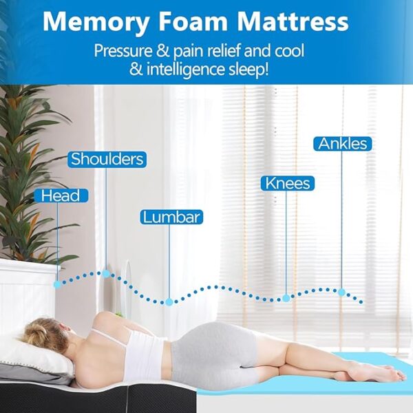 RetailHuntUSA 3 inch Tri-fold Memory Foam Mattress Topper with Washable Cover,Foldable Mattress