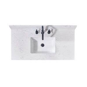 Altair 72043-CTP-AW Trento 43 Inch Stone Effects Vanity Top with White Sink - Aosta White