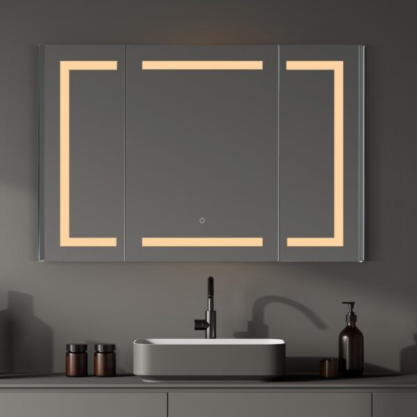 Altair 760048-LED-MC Bojano 48 Inch Rectangle Frameless Surface-Mount or Recessed LED Lighted Bathroom Medicine Cabinet