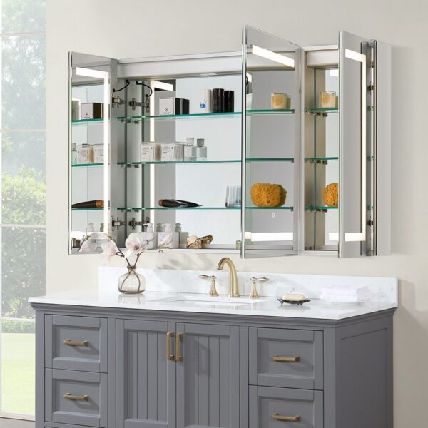 Altair 760048-LED-MC Bojano 48 Inch Rectangle Frameless Surface-Mount or Recessed LED Lighted Bathroom Medicine Cabinet