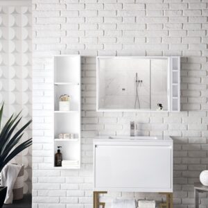 James Martin 801V31.5GWRGDGW Milan 31 1/2 Inch Single Vanity Cabinet with Glossy White Composite Top - Glossy White