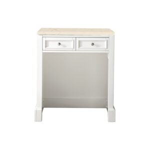 James Martin 825-CU30-BW-3EMR De Soto 30 Inch Countertop Unit (makeup counter) in Bright White with 3 CM Eternal Marfil Quartz Top