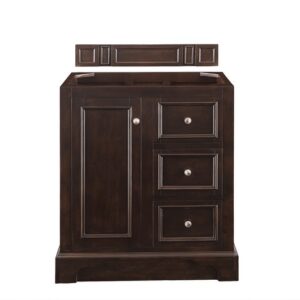 James Martin 825-V30-BNM-3GEX De Soto 31 Inch Single Vanity in Burnished Mahogany with 3 cm Grey Expo Quartz Top with Sink