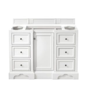 James Martin 825-V48-BW-3GEX De Soto 49 Inch Single Vanity in Bright White with 3 cm Grey Expo Quartz Top with Sink