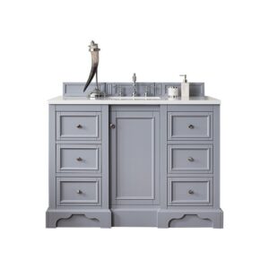 James Martin 825-V48-SL-3AF De Soto 49 Inch Single Vanity in Silver Gray with 3 cm Arctic Fall Solid Surface Top