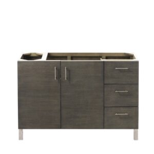 James Martin 850-V48-SOK-3GEX Metropolitan 48 Inch Single Vanity in Silver Oak with 3 cm Grey Expo Quartz Top with Sink