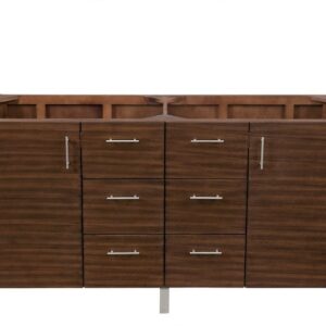 James Martin 850-V60D-AWT Metropolitan 60 Inch Double Vanity in American Walnut