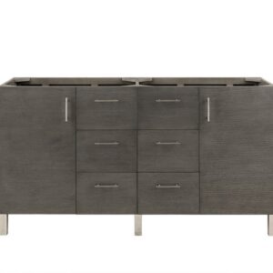 James Martin 850-V60D-SOK Metropolitan 60 Inch Double Vanity in Silver Oak