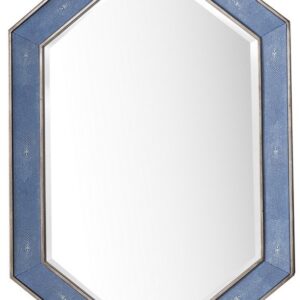 James Martin 963-M30-SL-DB Tangent 30 Inch Mirror in Silver with Delft Blue