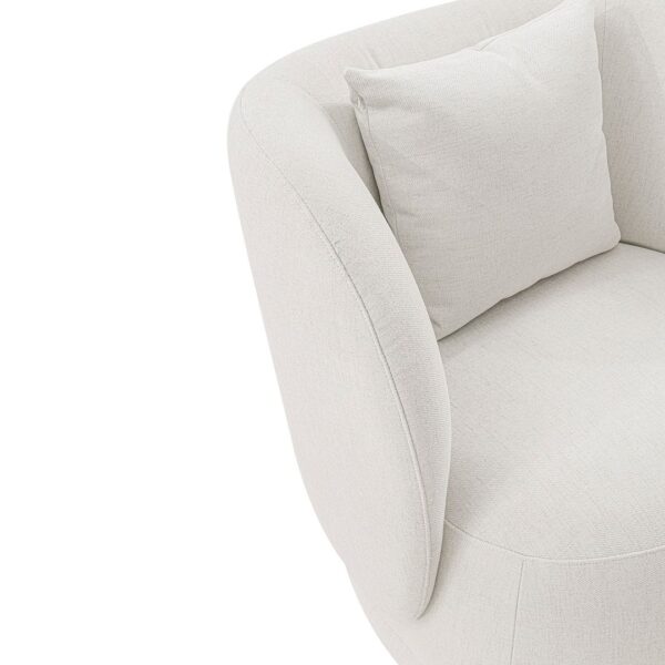Manhattan Comfort Contemporary Siri Linen Weave Accent Chair with Pillows in Cream