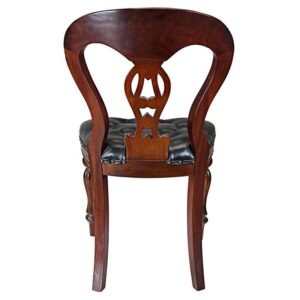 Design Toscano AF1060 19 Inch Simsbury Manor Leather Side Chair