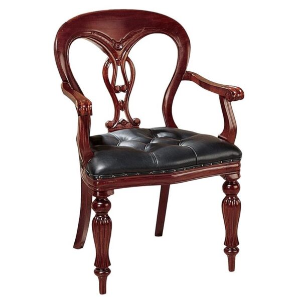 Design Toscano AF1061 24 Inch Simsbury Manor Leather Arm Chair