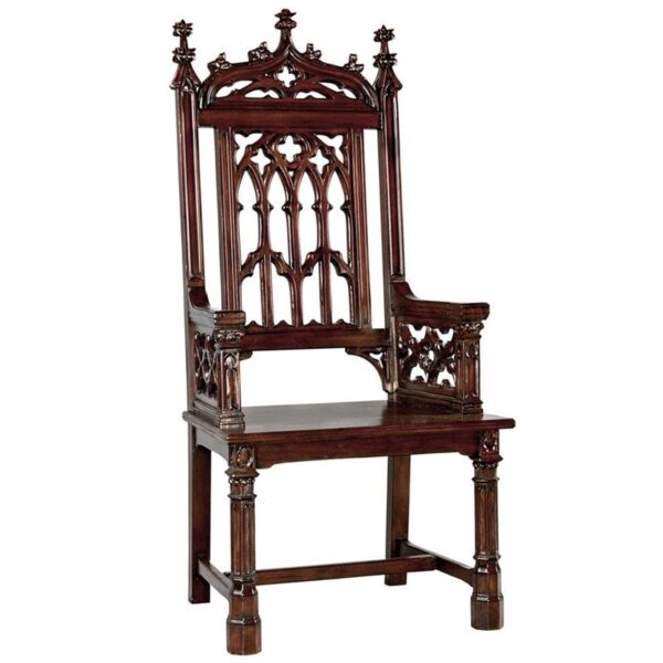 Design Toscano AF1422 25 Inch Gothic Tracery Cathedral Chair