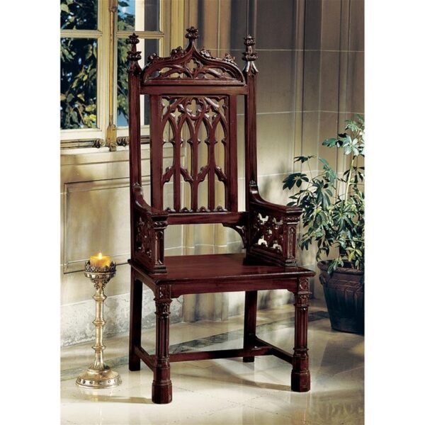 Design Toscano AF1422 25 Inch Gothic Tracery Cathedral Chair