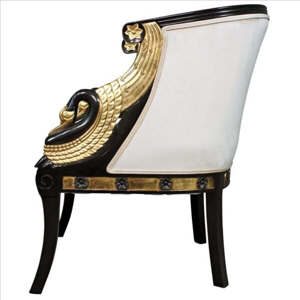 Design Toscano AF51110 26 1/2 Inch Graceful Swans Neoclassical Tub Chair