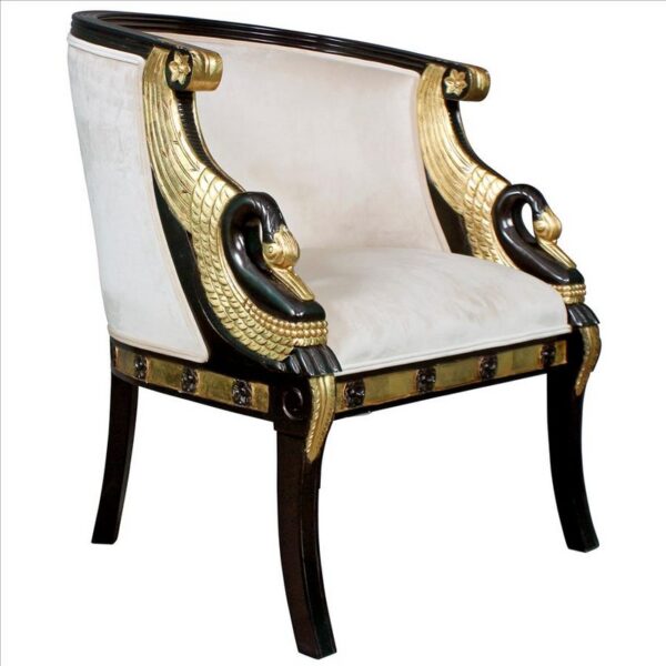 Design Toscano AF51110 26 1/2 Inch Graceful Swans Neoclassical Tub Chair