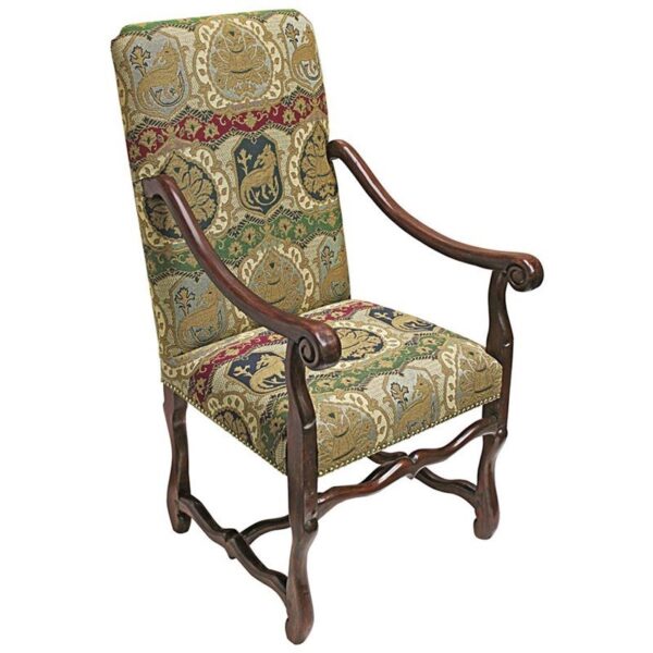 Design Toscano AF51195 22 Inch Chateau Dumonde Arm Chair with Charles