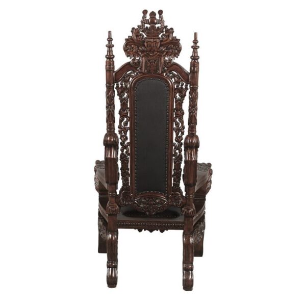 Design Toscano AF51207 36 Inch Loard Raffles Throne with Black Leather