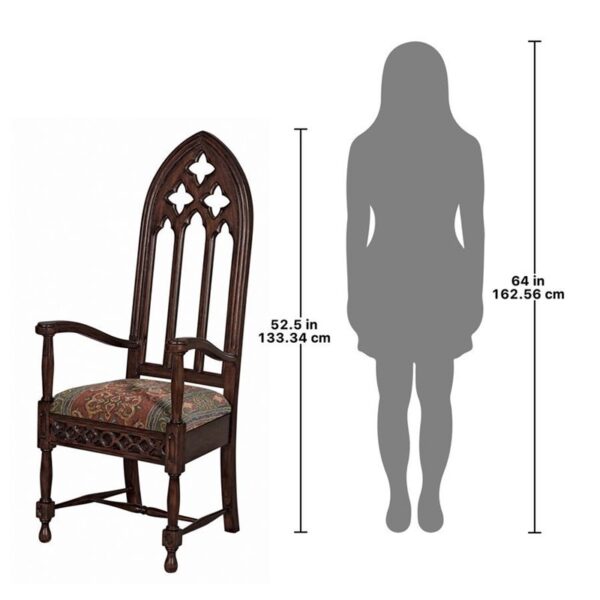 Design Toscano AF51316 21 1/2 Inch Viollet Le Duc Gothic Arm Chair