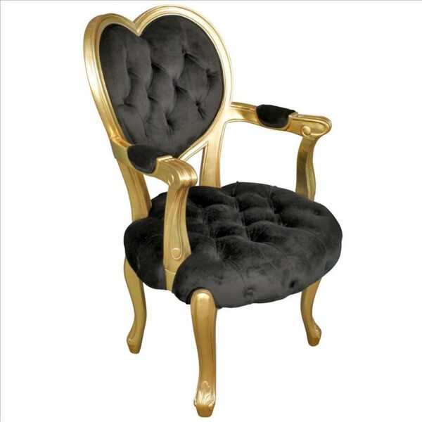 Design Toscano AF551665 Sweetheart Victorian 27 1/2 Inch Heart Backed Gilded Armchair