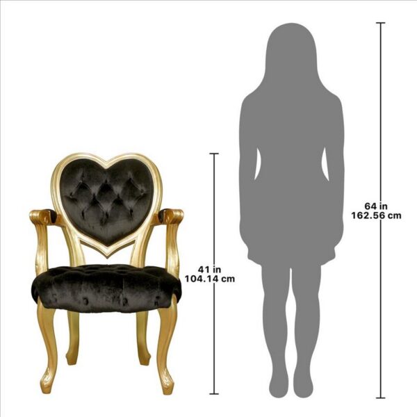 Design Toscano AF551665 Sweetheart Victorian 27 1/2 Inch Heart Backed Gilded Armchair