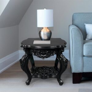 Design Toscano AF57661 23 Inch Ebony Rose Side Table