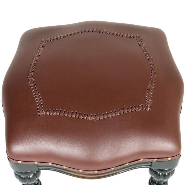 Design Toscano AF71123 20 1/2 Inch Rococo Ottoman with Faux Leather
