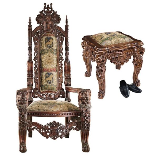 Design Toscano AF91038 Lord Raffles Throne and Ottoman Set
