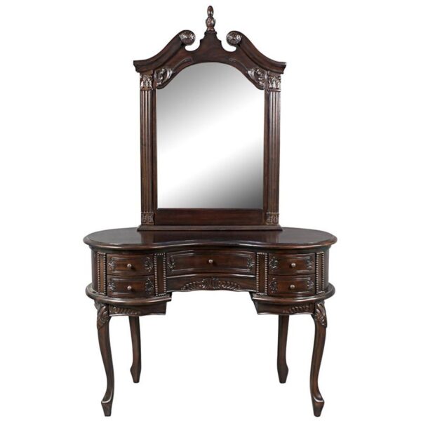 Design Toscano AF96168 Queen Anne Desk with Mirror