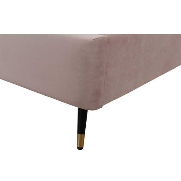Manhattan Comfort Crosby Modern Full- Size Upholstered Velvet Bedframe and Headboard in Blush