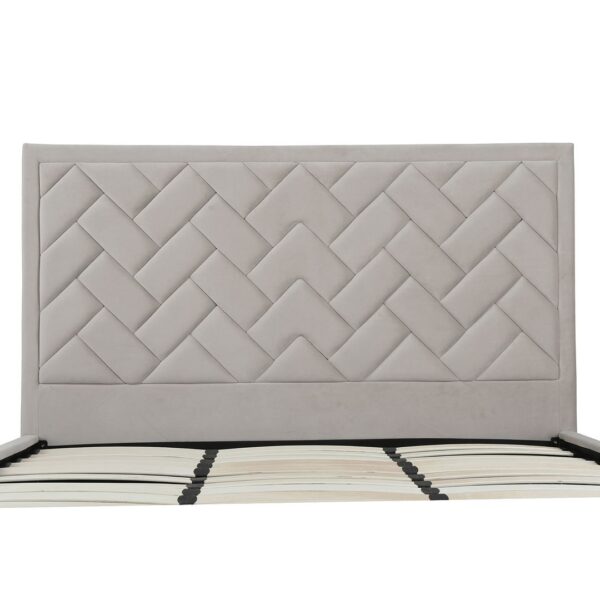 Manhattan Comfort Crosby Modern King-Size Upholstered Velvet Bedframe and Headboard in Greige