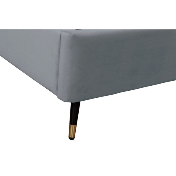 Manhattan Comfort Crosby Modern King-Size Upholstered Velvet Bedframe and Headboard in Grey
