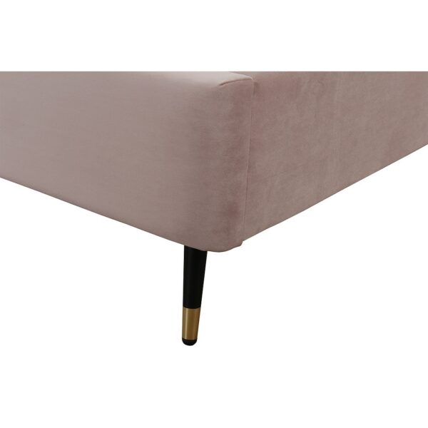 Manhattan Comfort Crosby Modern Twin-Size Upholstered Velvet Bedframe and Headboard in Blush