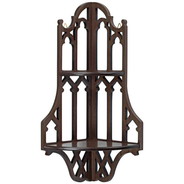 Design Toscano BN1325 13 1/2 Inch Canterbury Cathedral Gothic Wooden Corner Shelf
