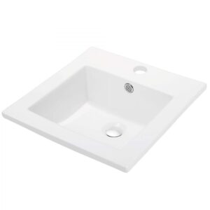 Blossom C04 1818 16 1/8 Inch Ceramic Top-Mount Square Bathroom Sink