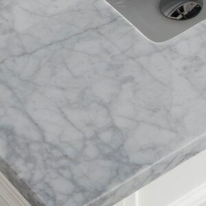 James Martin 090-825-S22-CAR 22 Inch Single Carrara White Top for the 825 Collection (3 cm, No Sink)