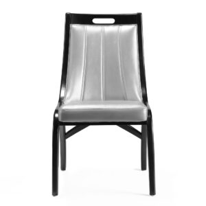Manhattan Comfort Danube Leatherette Dining Chair - Set of 2 in Silver