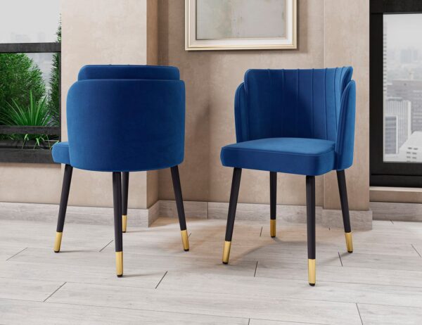 Manhattan Comfort Zephyr Velvet Dining Chair in Royal Blue