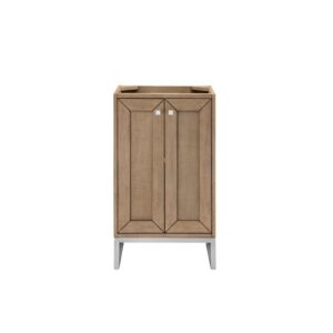 James Martin E303-V20-WW-BNK Chianti 20 Inch Single Vanity Cabinet in Whitewashed Walnut and Brushed Nickel