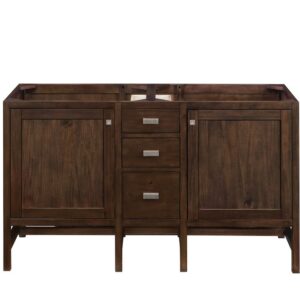 James Martin E444-V60D-MCA Addison 60 Inch Double Vanity Cabinet in Mid Century Acacia