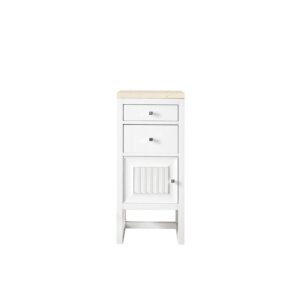 James Martin E645-B15L-GW-3EMR Athens 15 Inch Cabinet with Drawers and Door in Glossy White with 3 CM Eternal Marfil Top