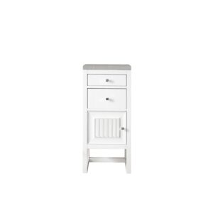 James Martin E645-B15L-GW-3ESR Athens 15 Inch Cabinet with Drawers and Door in Glossy White with 3 CM Eternal Serena Top