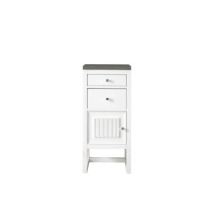 James Martin E645-B15L-GW-3GEX Athens 15 Inch Cabinet with Drawers and Door in Glossy White with 3 CM Grey Expo Quartz Top